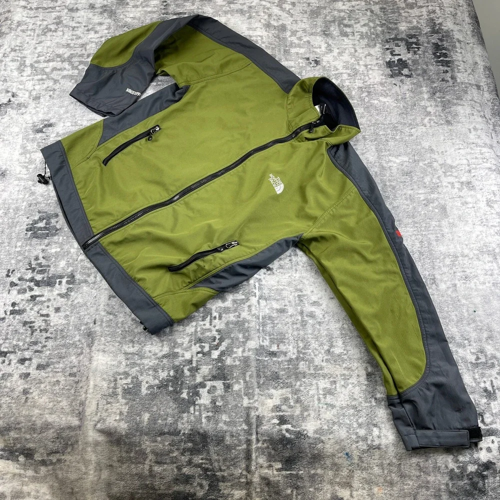 The North Face Men XL Green Grey Windbreaker‎ Jacket Ripstop Gorpcore Utility